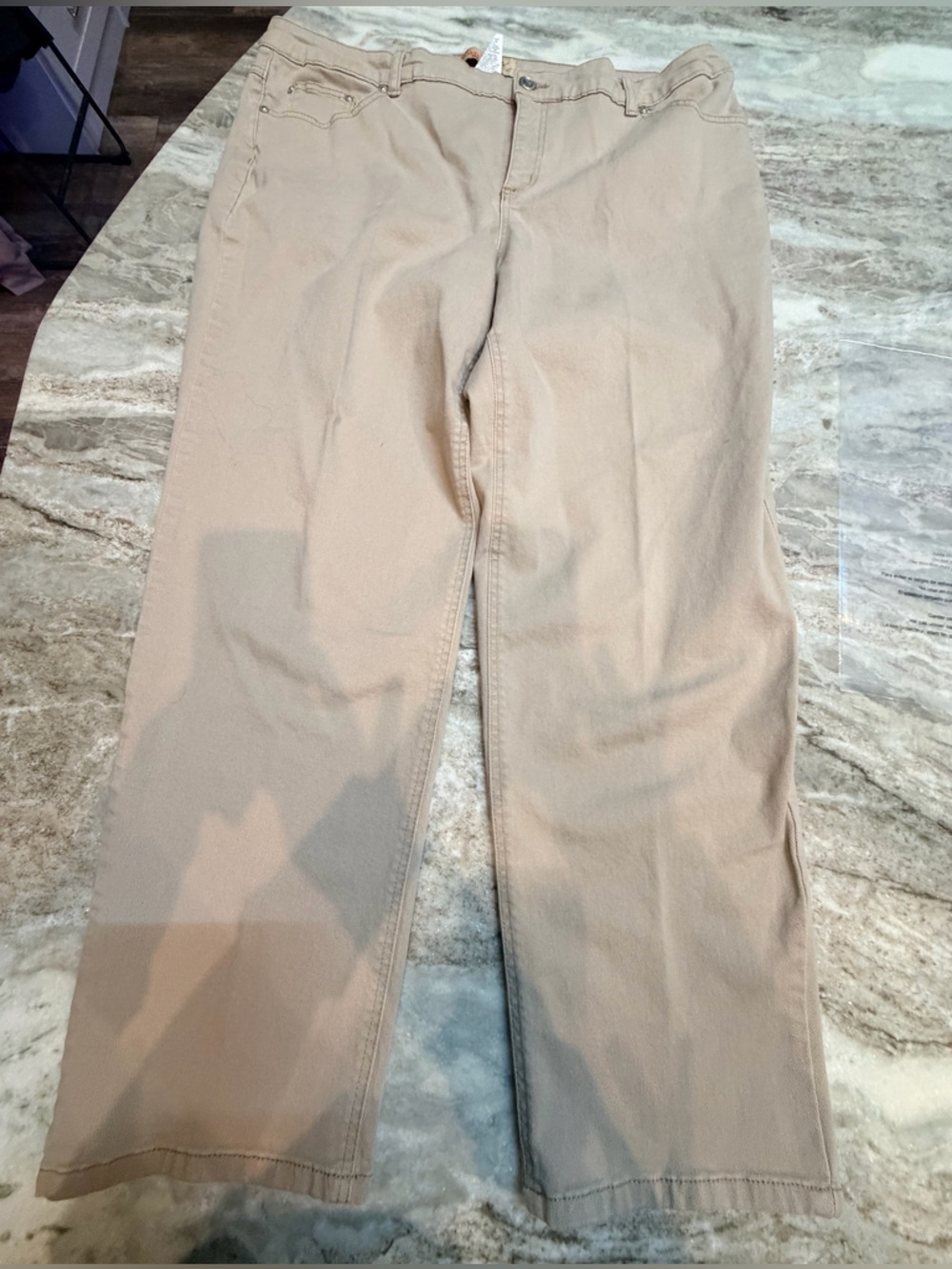 Just My Size Khaki Pants Womens 22W Straight Leg Plus Size Stretch Casual Work